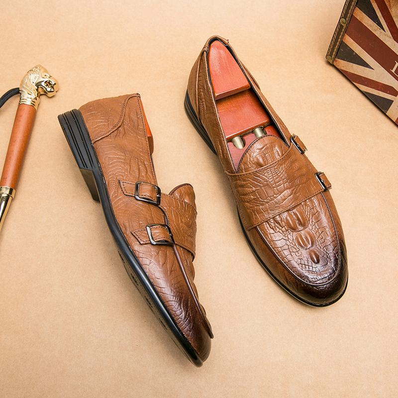 Lyxiga Herr Läderskor Mode Bröllopsfest Skor Lyxiga Herr Designer Business Flats Skor Stor Storlek 2024 Nya Stor Storlek 38-47