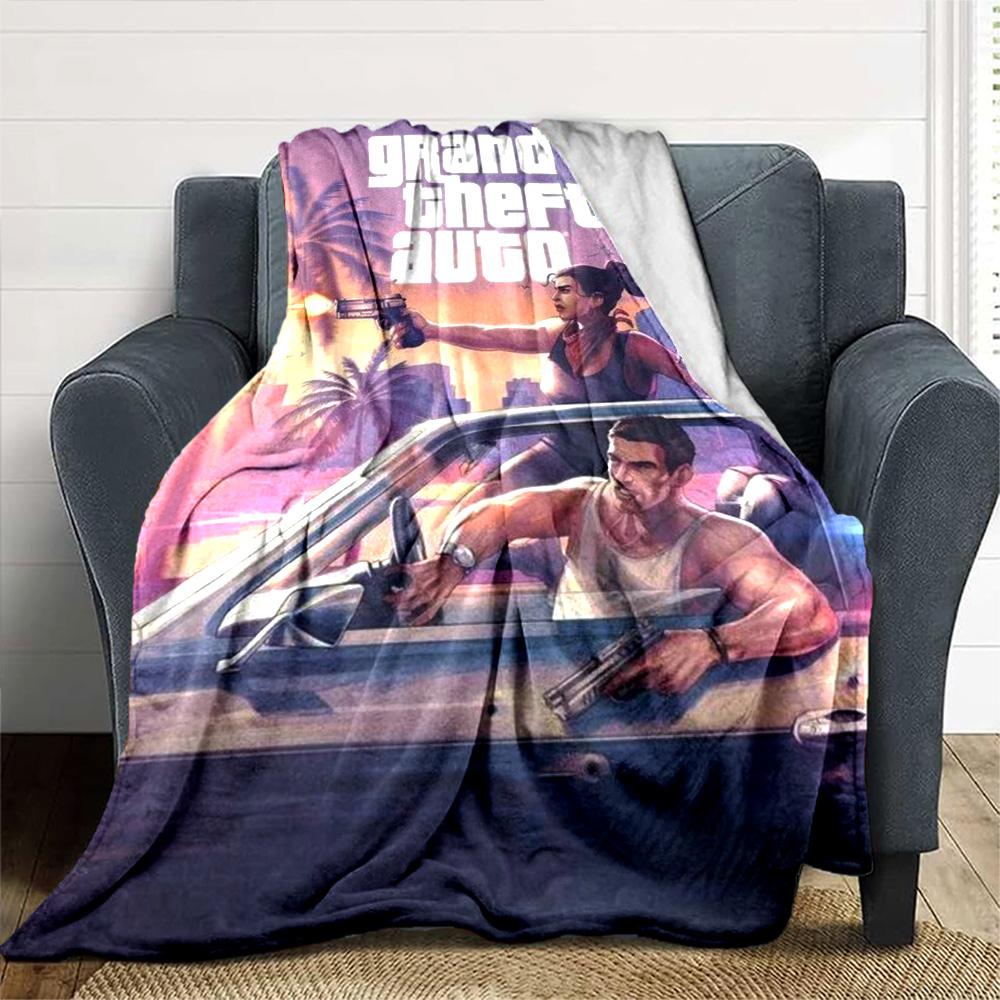 Gta Blanket Comfortable Perfect for Chair Livingroom Picnics for All Seasons Warmthful Decor Birthday Christmas Gift Blanket