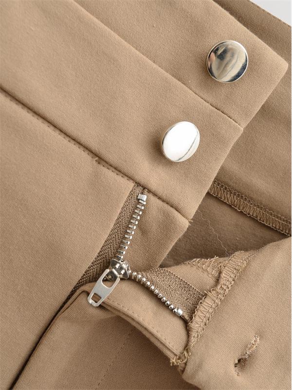 Vintage High-Waisted Slimming Two-Button Shorts for Women - Flattering, Versatile, Elastic Fit