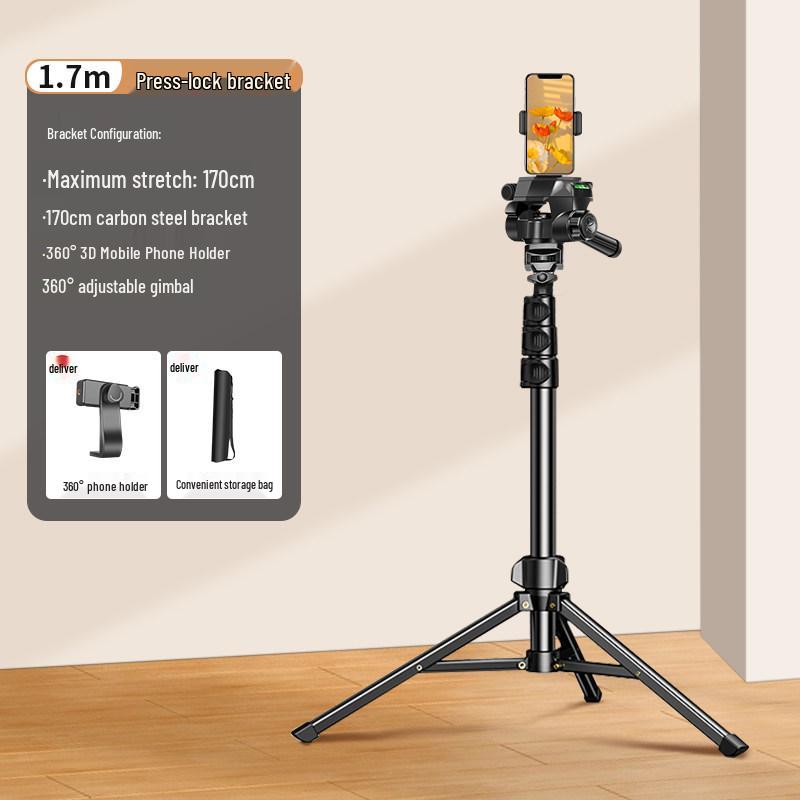 360° Rotating Blue Phone Tripod for Live Streaming, Photography & Video.
