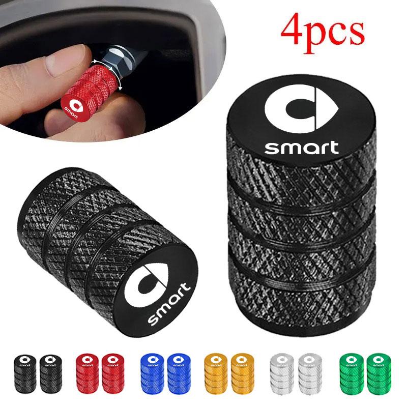 For Smart Fortwo Forfour 451 453 450 452 454 Roadster Coupe 4pcs Car Wheel Tire Air Valve Caps Stem Cover Caps Airdust Covers Valve Stems 1