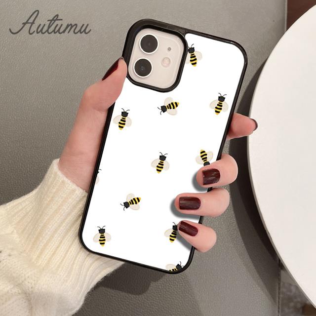Bees Phone Case for iPhone 11 12 13 14 Pro Max Mini X XR XS SE 2020 5 6S 7 8 Plus Samsung Galaxy S21 S22 Cover Shell