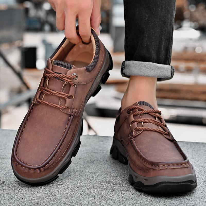 Men's Thick-soled Leather Shoes Men's Outdoor Leisure Hiking Shoes Sports Shoes