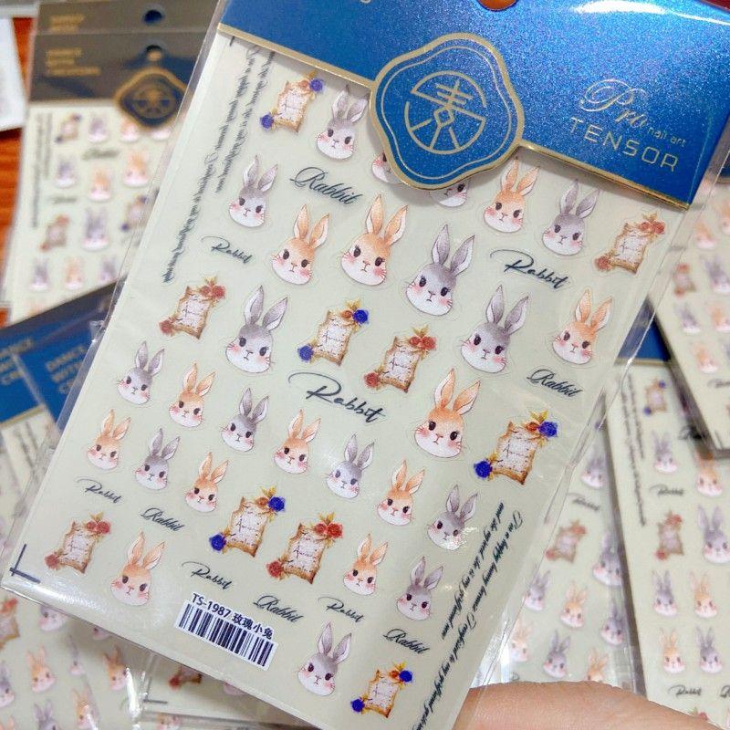 

Rabbit Year Zodiac Cute Cartoon Rose Nail Sticker TS-1987 Rose Rabbit [Plane]]