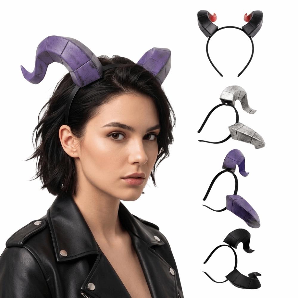 Animal Ox Horn Headband Gothic Halloween Headband Costume Gifts Cow Horn Hair Hoop Photo Props