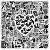 100Pcs Black And White Gothic Waterproof Graffiti Stickers For Helmet Bicycle Hand Account Pencil Case Decal Sticker Story Store