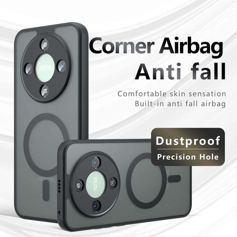 For Honor X70 Case Shockproof Magnetic Matte PC+TPU Anti-fingerprint Translucent Cover for HONOR X 70