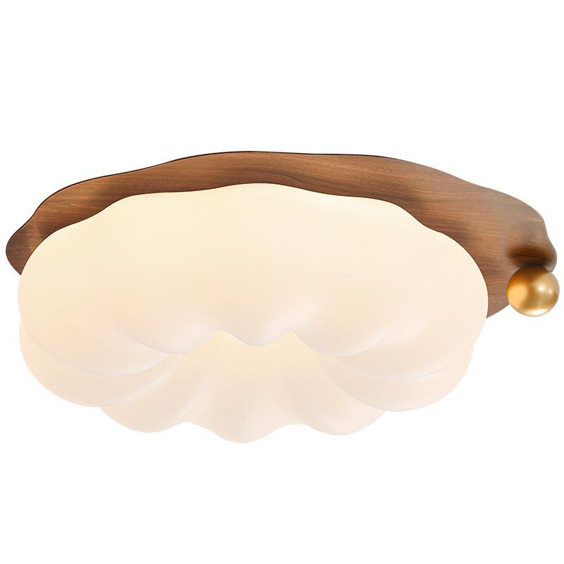 Chinese-Style Walnut Bedroom Ceiling Light: Smart Pumpkin Design, Super Bright, Eye-Protecting Fixture