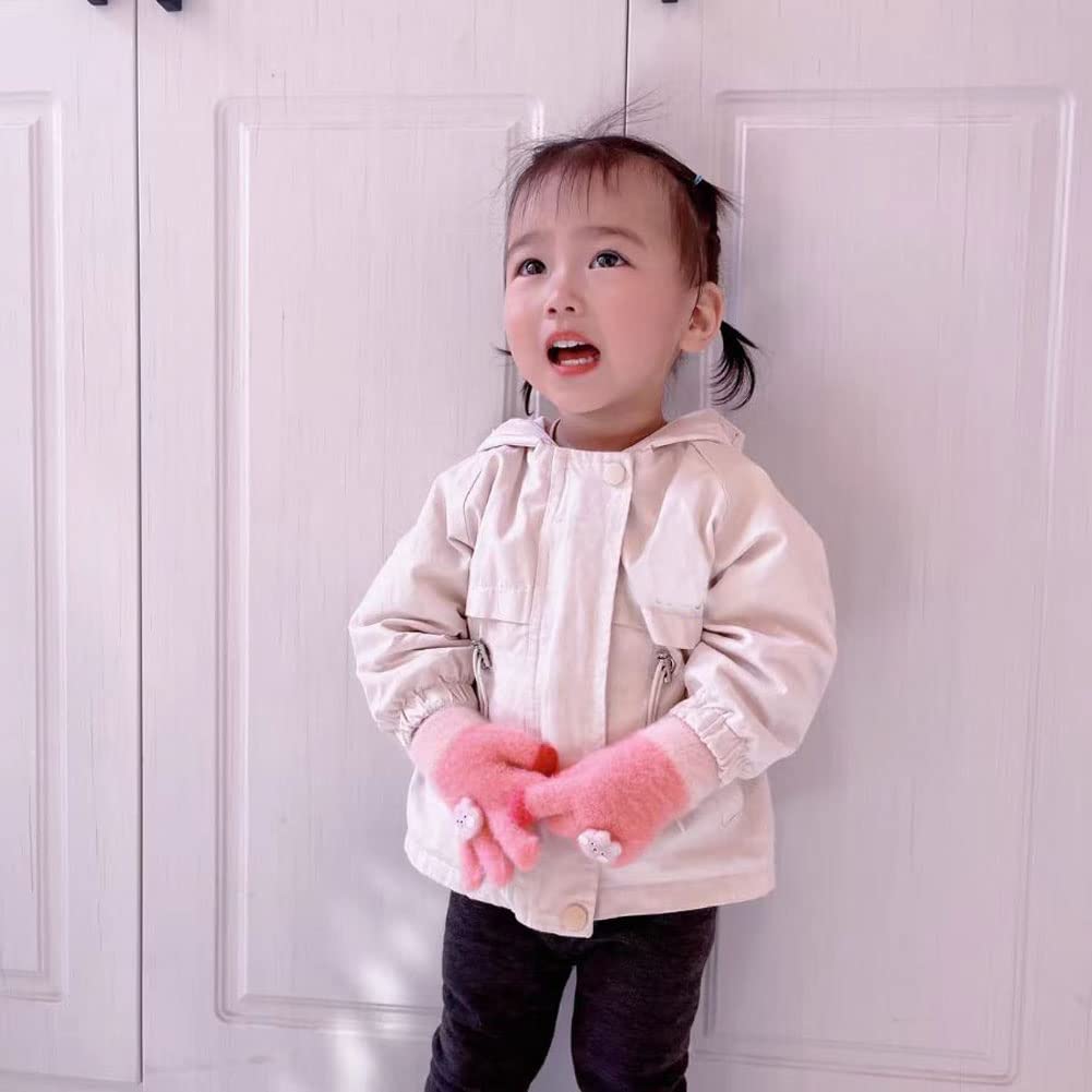 eigenn and Fluffy Warm and for Fall and Rabbit Perfect for Girls and Ages Perfect for Commuting to and Outings Kids' Baby's Gloves, Cold-Proof Winter,