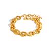 Goldfarbenes Edelstahl-Gliederarmband für Damen, Dickes gedrehtes Charm-Armband, Einfacher Luxus-Schmuckgeschenk