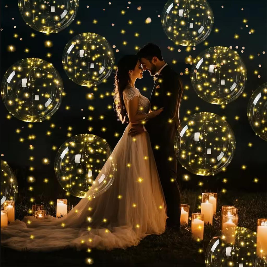10pcs/set of LED transparent luminous balloons (excluding internal power) for anniversary, wedding, birthday, party decoration