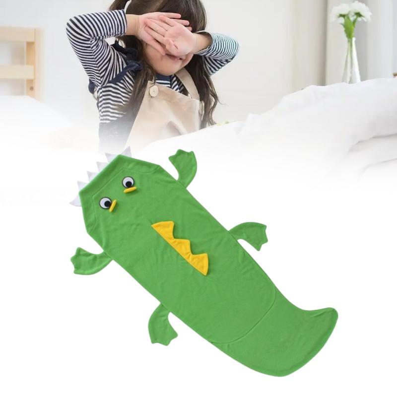 Green Crocodile Childrens Blanket Sleeping Bag For Winter Kids Use