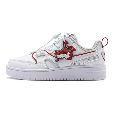 Li Ning Childrens Synthetic Leather Dragon Year Limited Shoes Comfortable Versatile Trendy Non-Slip Durable Low-Top Casual Shoes YKCU028-7