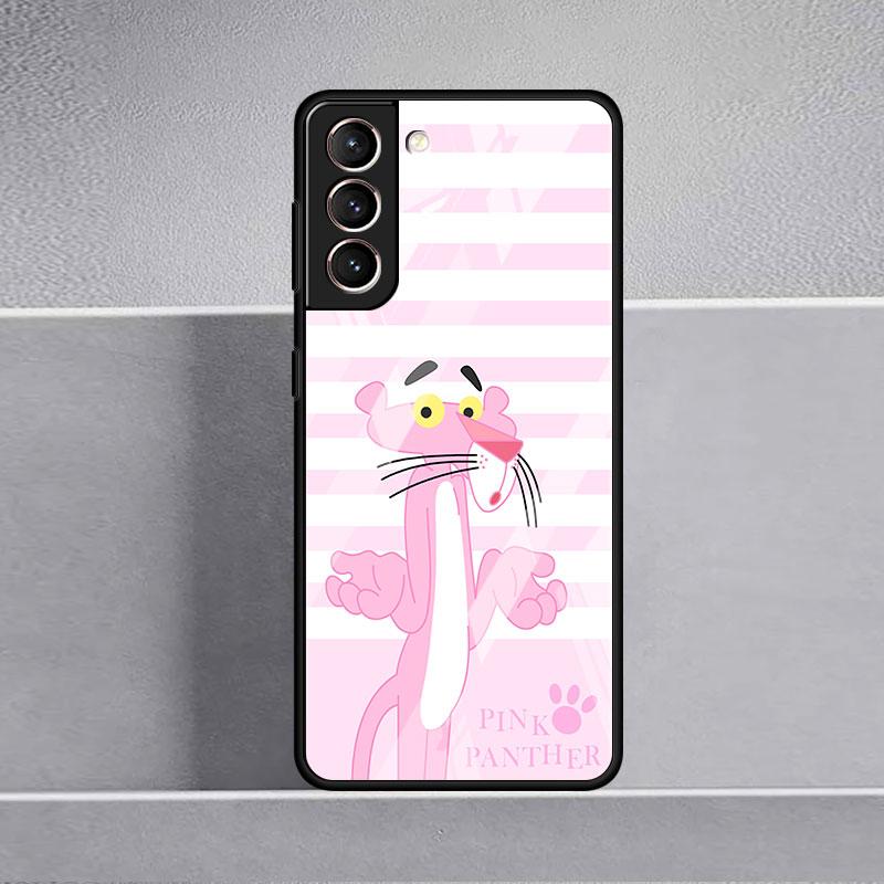 Süße lustige Pink Panther Glashülle für Samsung Galaxy S20 FE S21 Plus S22 Ultra Note 20 10 Lite 9 S10 S9 S8 S10e Telefonhülle Sac