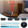 LED Projection Alarm Clock with 180° Projector 4 Brightness Levels 12/24H Format Ceiling Display and Temperature Function