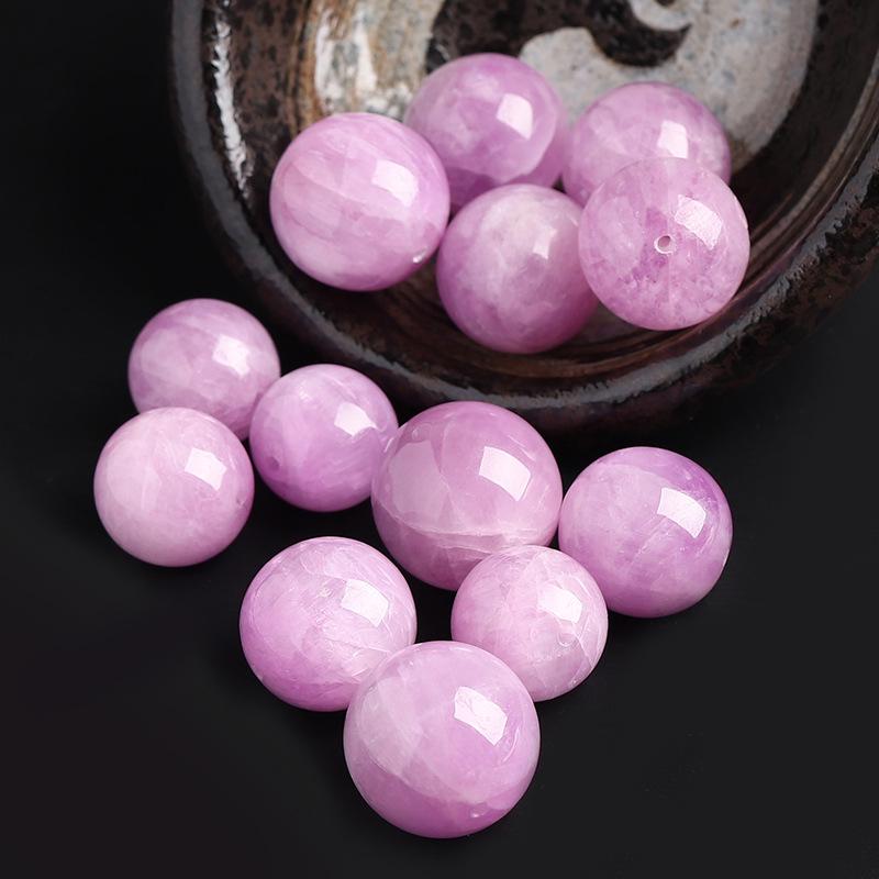 Kunzite Round Beads DIY Handmade Purple Bracelet with Cat's Eye Effect