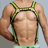 Neo Chest Neoprene Harness Black-Fluorescent Green - BDSMaster - Men's Harness