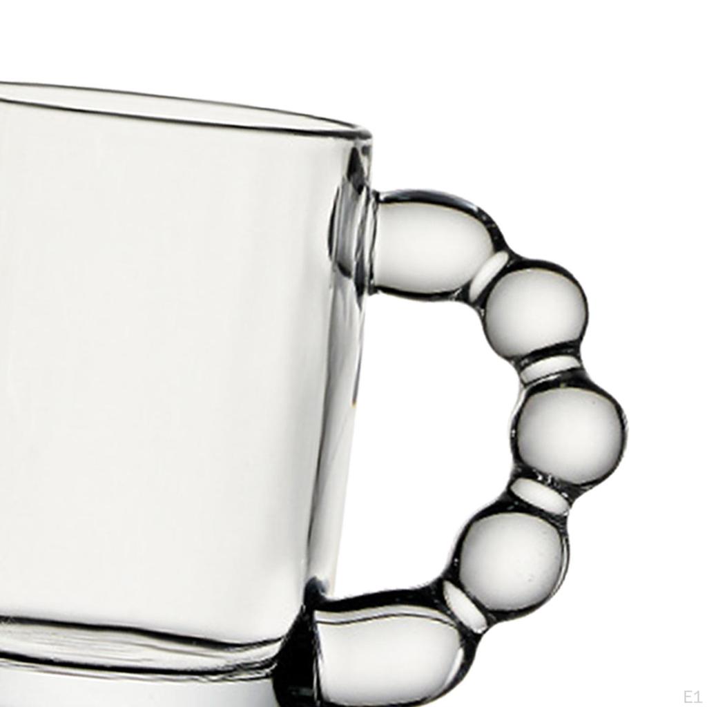 350ml Clear Glass Water Cup with Handle Drinkware Large Capacity Novelty Drinking