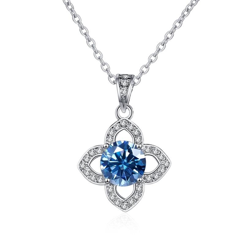 Bague Ringen 1ct VVS D Color Moissanite Pendant Necklace Women's 925 Sterling Silver Lucky Clavicle Chain Valentine's Day Gift