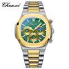 2025 Luxury Watch Men Business Fashion Waterproof Stainless Steel Chronograph Moon Phase Quartz Wristwatch Male Clock