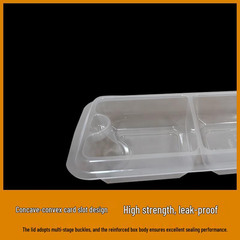 Square Latching Two-Compartment Takeaway Container