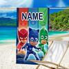 1pc PJ Marks2 Beach Towel with Custom Name, Beach/Swimming/Bath/Picnic/Camping Towel, Suitable for Seaside Beaches