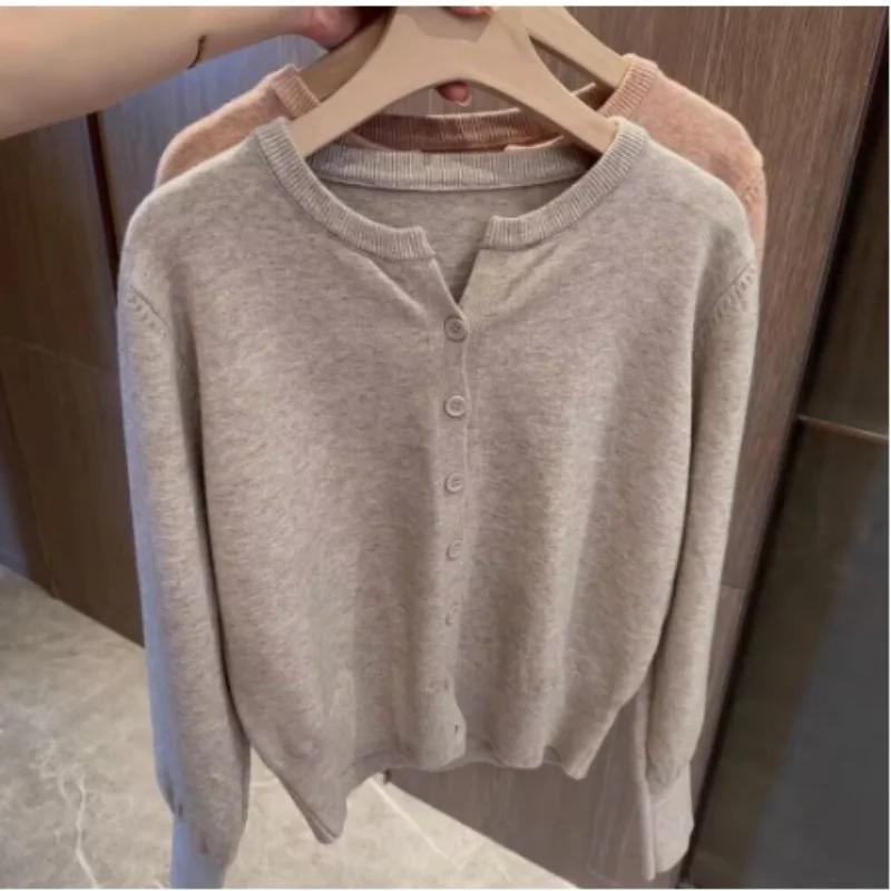 New Fashion Women's Fleece Knit Loose Short Cashmere Sweater Round Neck Warm Korean Sle Casual Female Sweater Top Cloting