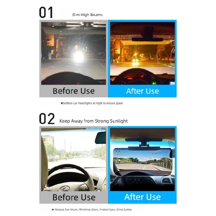 Easy Install Universal Shatterproof Anti Glares Visors 180 Degree Adjustable Fit SUV Truck Cars High Clear Lens Compacte