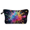 Color pattern printed cosmetic bag, nail polish lipstick storage bag, travel wash clutch bag