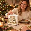 Sturdy Wood Tissue Holder Wooden Christmas Reindeer Napkin for Dining Table, Winter Forest Table Decor Theme Decorative Stand, Festive Kitchen