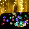 Solar Crystal Globe Light String 8 Lighting Modes Waterproof Bubble Balls Lamp For Outdoor Camping Garden Christmas Party Decor