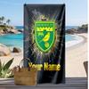 Norwich City Gepersonaliseerde Bedrukte Strandlaken Voetbal Logo Steun Aangepaste Naam Tekst Absorberende Handdoek Voor Sport Reizen Speciaal Cadeau