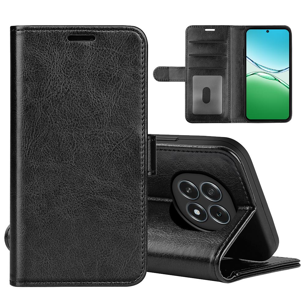 

For Oppo F29 5G Case Crazy Horse Texture Stand Leather Phone Cover Black