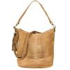 Kožená semišová kabelka CROCO crossbody 2 popruhy taupe Beltimore W13