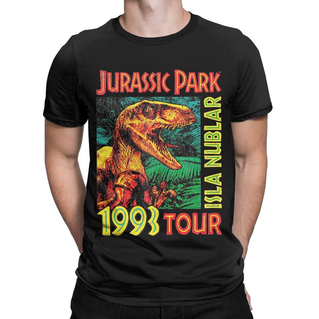 Herren T-Shirts Jurassic Park 1993 Tour Neuheit Reines Baumwoll T-Shirt Kurzarm T-Shirts O-Ausschnitt Oberteile Grafik