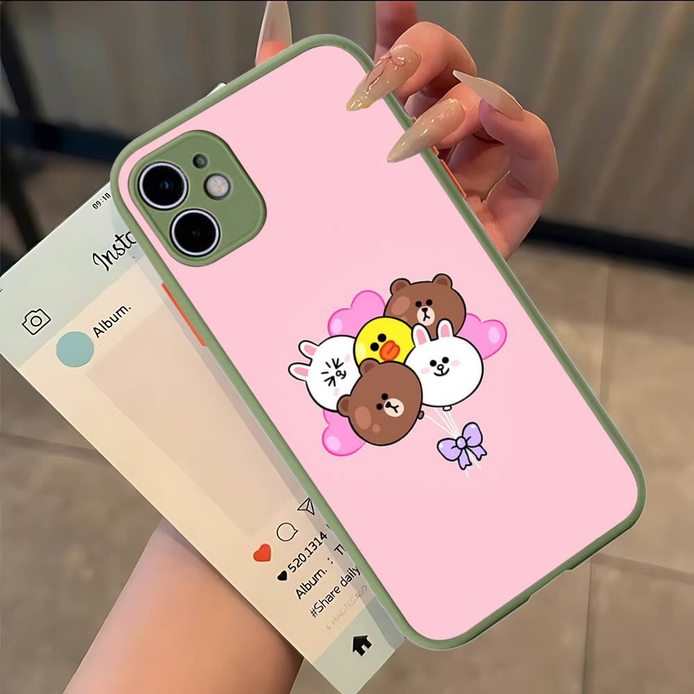 Cartoon Cute C-Cony B-Brown Phone Case For IPhone 11 12 13 14 15 16 Pro Plus X XS MAX Matte Bumper Shockproof Cover