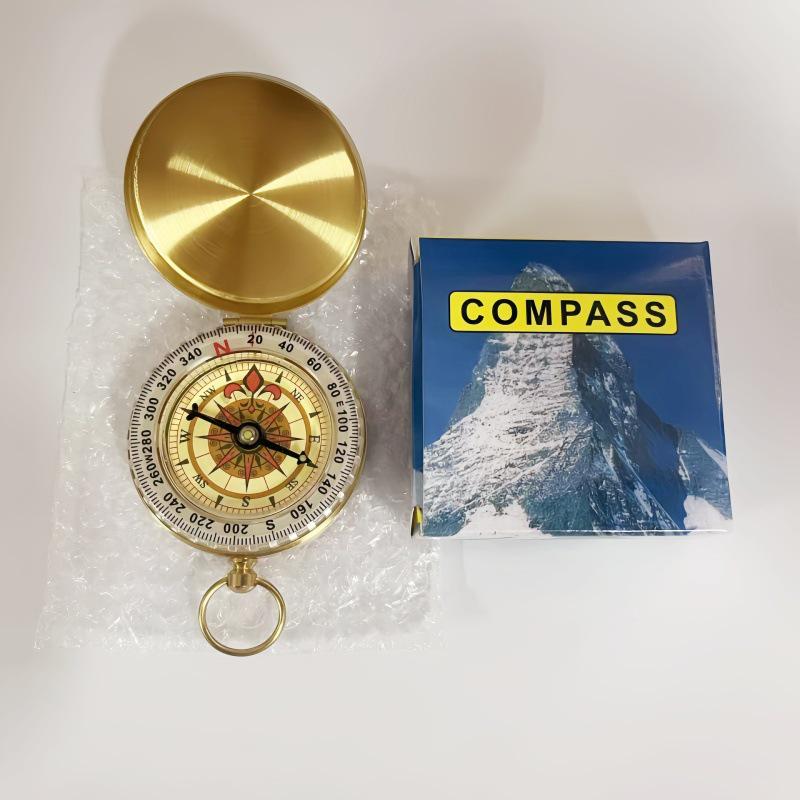 Brass G50 Flip-Top Outdoor Mountaineering Luminous Compass - Multi-Functional North-Seeking High-End Pocket Compass