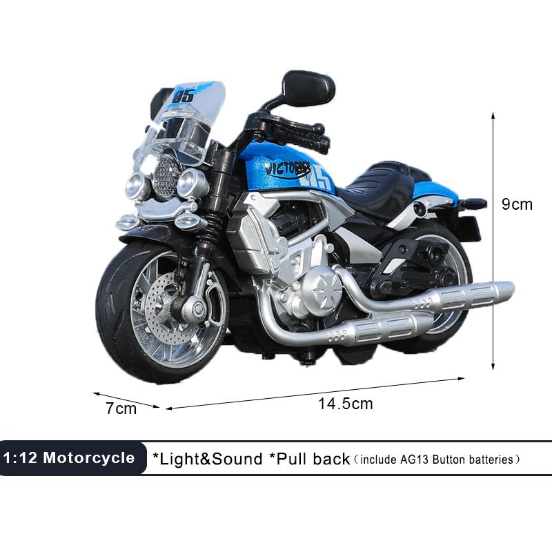1:12 Zvukové Světelné Motocyklové Slitina+Plast Model Motocyklu Odlitek Hračka Vozidla Dekorace Sběratelství Hračky Pro Kluky Pro Děti Dárek