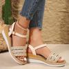 Summer Fashion Open Toe Wedge Sandals Women Casual Comfortable Non Slip Beach Shoes Woman Lightweight Walking Sandals Plus Size