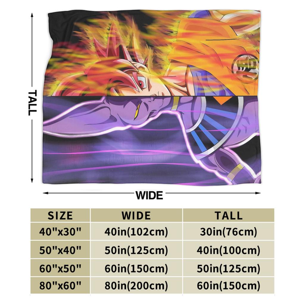 New DBZ Super Knitted Blanket Beerus and Goku Flannel Throw Blanket Bedding Couch Decoration Ultra-Soft Warm Bedspreads,