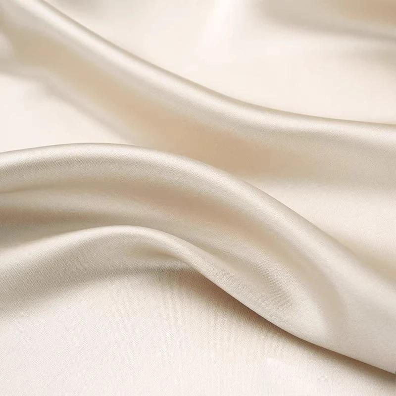Wide 140cm Acetic Acid Satin Fabric Polyester Spandex Real Silk Fabric Lining Dress Clothing Pajamas Smooth and Silky Fabric