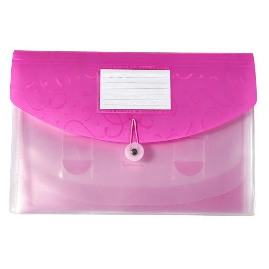 Expandable File Folder Document with Label Slot, Layered Design Waterproof PP Student Holder Envelope, Secure Rope Closure Organizer for Office