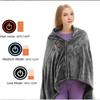 Portable Electric Heated Shawl Blanket with Plush Fleece for Office or Nap