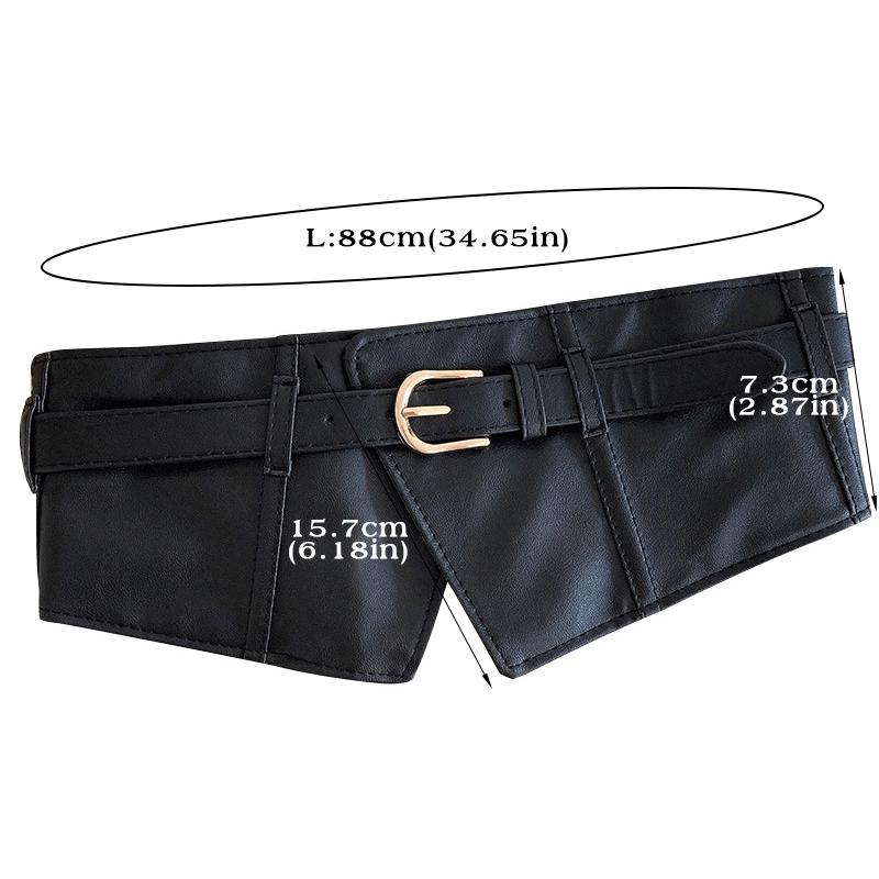 Fashion Elastic Corset Women Wide Belt Sexy Slimming Body Waistband Black PU Leather Belts Shirt Dress Decoration Girdle Strap