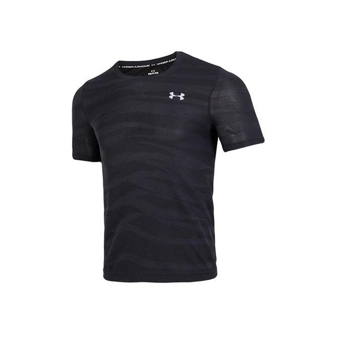 Under Armour Футболка с круглым вырезом и логотипом, мужские топы, черный цвет 1373726-001 S