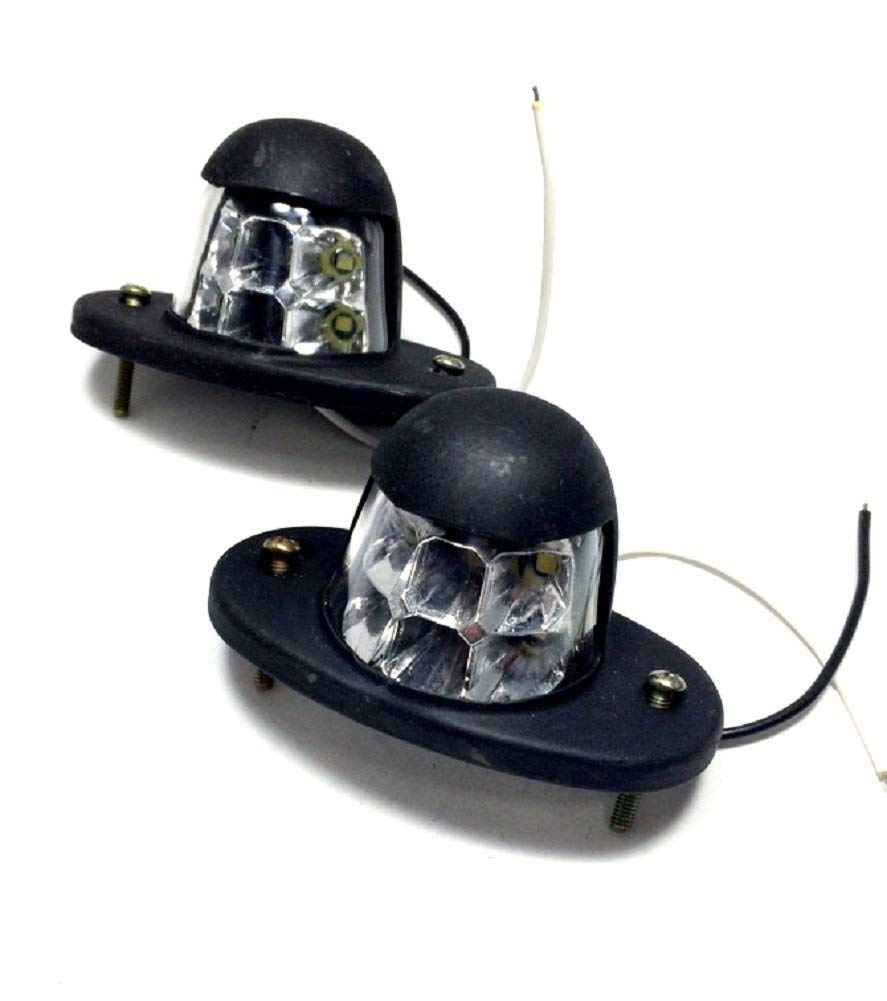 k-cocochi Universal 24V 6 LED License Light White 2 Pack License Light Truck Trailer Large Vehicle Construction Machinery