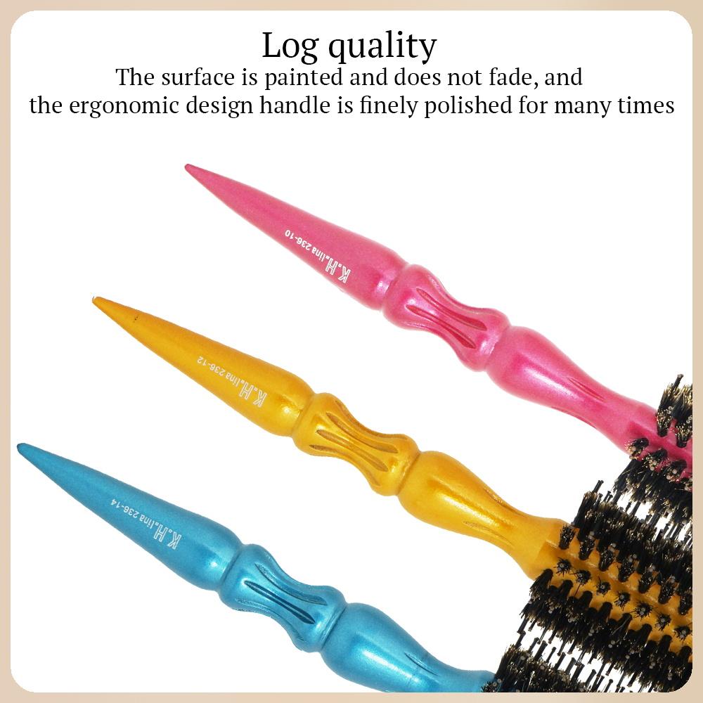 Borsten mit Holzgriff, runde Rollbürste, gerader Twill-Haarkamm, lockiger Haarkamm, professionelle Haarbürste, antistatische Bürste, Toupierbürste