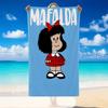 Quick Dry Beach Towel Mafalda Pattern, Lightweight Absorbent Towel for Pool Beach Vacation Use