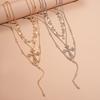 Rhinestone Cross Star Pendant Necklace Set for Women Crystal Y-shaped Necklace Y2K Party Jewelry Accessory