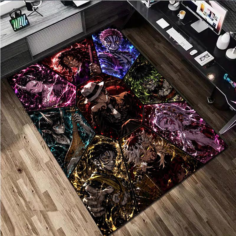 Powerful Anime Characters Home Carpet Office Decorative Carpet For Living Room Bedroom Door Mat Floor Rug Computer Chair Area Rug